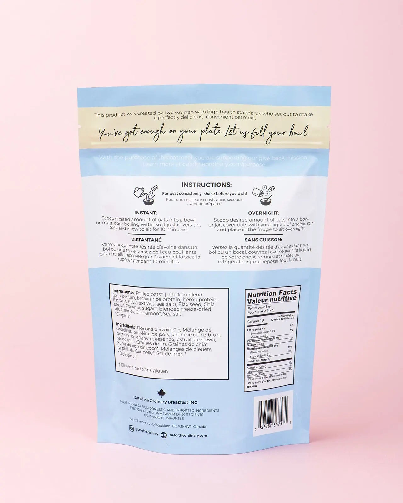 Blueberry Cinnamon Oats 360g - SALE Oat of the Ordinary